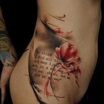 татуировка с цветя на бедрото - примери за готови татуировки на снимки 01022016 - 005