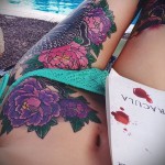 татуировка с цветя на бедрото - примери за готови татуировки на снимки 01022016 - 013