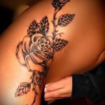 татуировка с цветя на бедрото - примери за готови татуировки на снимки 01022016 - 016