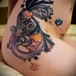 Японски момичета татуировка на бедрото - примери за готови татуировки на снимки 01022016 3