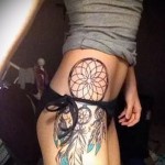 Татуировка Ловец на сънища на бедрото - примери за готови снимки на татуировка 01022016 2