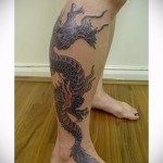 sárkány tetoválás a borjún - fotó példa 20122015 -ből # 4