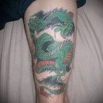 sárkány tetoválás a borjún - fotó példa 20122015 -ből # 8