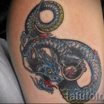 sárkány tetoválás a borjún - fotó példa 20122015 -ből # 9