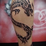 sárkány tetoválás a borjún - fotó példa 20122015 -ből # 10