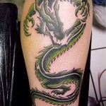 sárkány tetoválás a borjún - fotó példa 20122015 -ből # 11