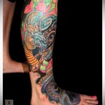 sárkány tetoválás a borjún - fotó példa 20122015 -ből # 14