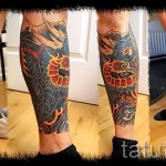 sárkány tetoválás a borjún - fotó példa 20122015 -ből # 16