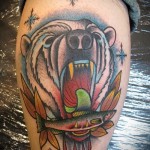 tetoválás a medve lábának borján - fotó példa 20122015 -ből # 1