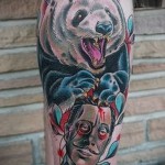 tetoválás a medve lábának borján - fotó példa 20122015 -ből 4. sz