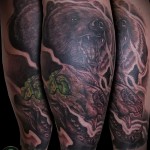 tetoválás a medve lábának borján - fotó példa 20122015 -ből 8. sz