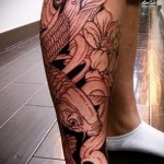 tetoválás a borjú lábán férfiaknak - fényképes példa 20122015 № 11