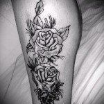 rózsatetoválás a borjú lábán - fotó példa 20122015 -ből # 2