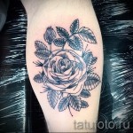 rózsatetoválás a borjú lábán - fotó példa 20122015 -ből # 7