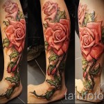 tetoválás a rózsa borjú lábain - fotó példa 20122015 -ből 8. sz