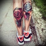 tetoválás a rózsa borjú lábain - fotó példa 20122015 -ből 11. sz