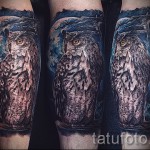 bagoly tetoválás a borjú lábán - fotó példa 20122015 # 5