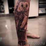 bagoly tetoválás a borjú lábán - fotó példa 20122015 № 9