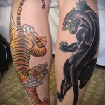 tetoválás a borjú lábán tigris - fotó példa 20122015 № 6