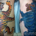 tetoválás a borjú lábán tigris - fotó példa 20122015 № 11