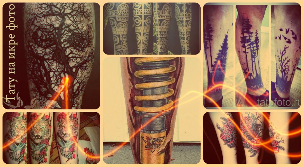 Tetoválás borjúfotón - a legjobb lehetőségek a kész tetoválásokban