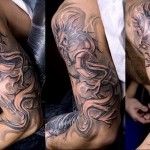 menő sárkány tetoválás - férfiak váll tetoválása