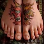 Női tetoválás a lábán a bokánál - példa a fényképre 2