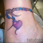karkötő tetoválás a bokán - példa az 5. képen
