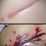 татуировка върху белег от апендицит - снимка пример за завършена татуировка 01092016 13028 tatufoto.ru