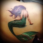 kis hableány - női heg tetoválás - átfedés - fotó