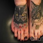 татуировка на котка на крак 3