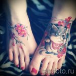 татуировка на котка на крак 4