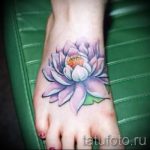 татуировка лотос на крак 1