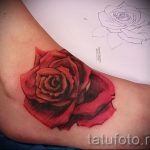 Роза татуировка на крака 3