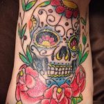 Татуировки на краката Череп 1