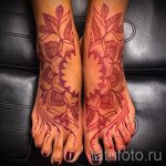 татуировка мандала на стъпалото - снимка пример за завършена татуировка от 23.05.2016 г. 7