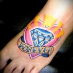 татуировка на крака диамант - снимка пример за завършена татуировка от 23.05.2016 г. 2