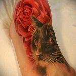 татуировка на крака на котка - снимка пример за завършена татуировка от 23.05.2016 г. 2