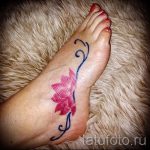 татуировка на крака лотос - снимка пример за завършена татуировка от 23.05.2016 г. 1