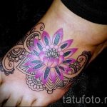 татуировка на крака лотос - снимка пример за завършена татуировка от 23.05.2016 2