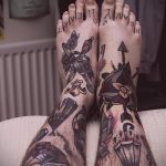 татуировка на мъжки крак - снимка пример за завършена татуировка от 23.05.2016 г. 7
