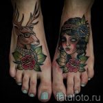 татуировка на елен крак - снимка пример за завършена татуировка от 23.05.2016 г. 4