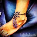 татуировка с пера на крака - снимка пример за завършена татуировка от 23.05.2016 г. 1