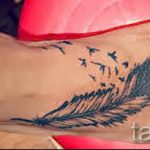 татуировка с пера на крака - снимка пример за завършена татуировка от 23.05.2016 г. 6