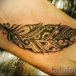 татуировка с пера на стъпалото - снимка пример за завършена татуировка от 23.05.2016 г. 12