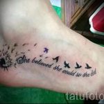 татуировка на крака на птица - снимков пример за завършена татуировка от 23.05.2016 г. 2
