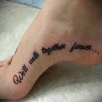 надпис за татуировка на стъпалото - снимков пример за завършена татуировка от 23.05.2016 г. 32