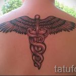 Caduceus tetoválás fotó - boldogságot és sok szerencsét szimbolizáló tetoválás 5205 tatufoto.ru