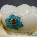 tetoválás a fogakon # 805 - a minta egyedi változata, amely könnyen használható feldolgozásra és tetoválásként történő alkalmazásra a fogakon