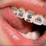 tetoválás a fogakon # 385 a minta hűvös változata, amely jól használható átalakítására és tetoválásként történő alkalmazására a fogakon